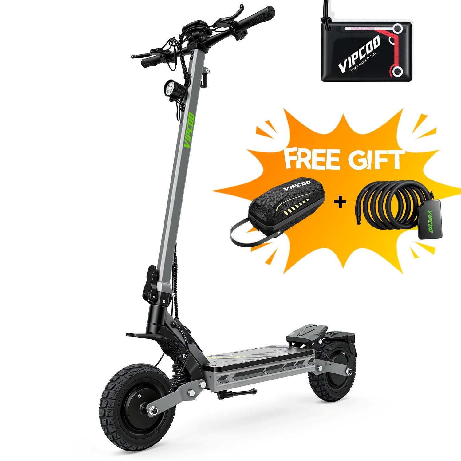 VIPCOO VS2 Pro 2000W Dual Motor Electric Scooter | 35 MPH NFC
