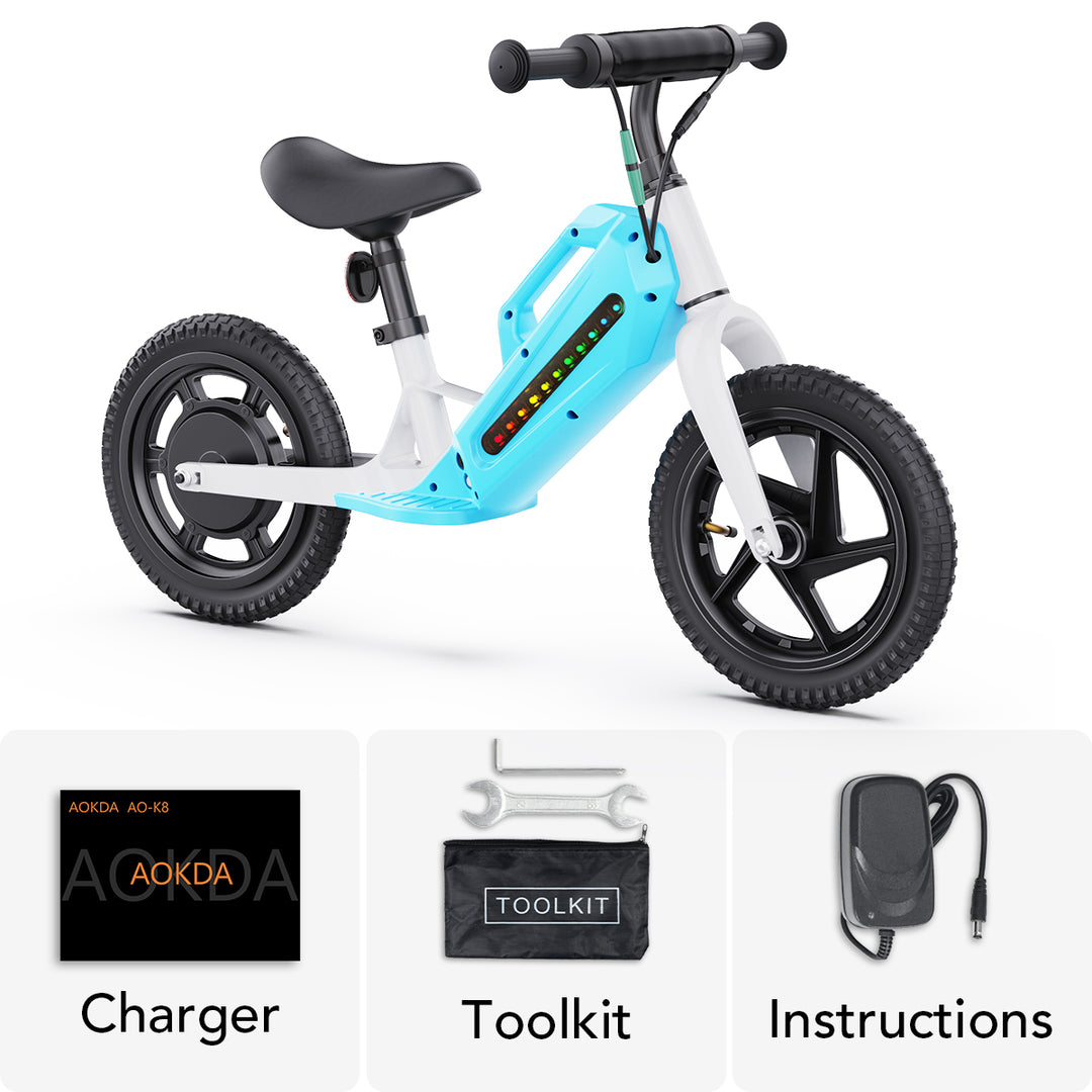 Aokda K8 Kids Balance Bike forl kids 2-6 years old with 180W motor, max speed 12 km/h