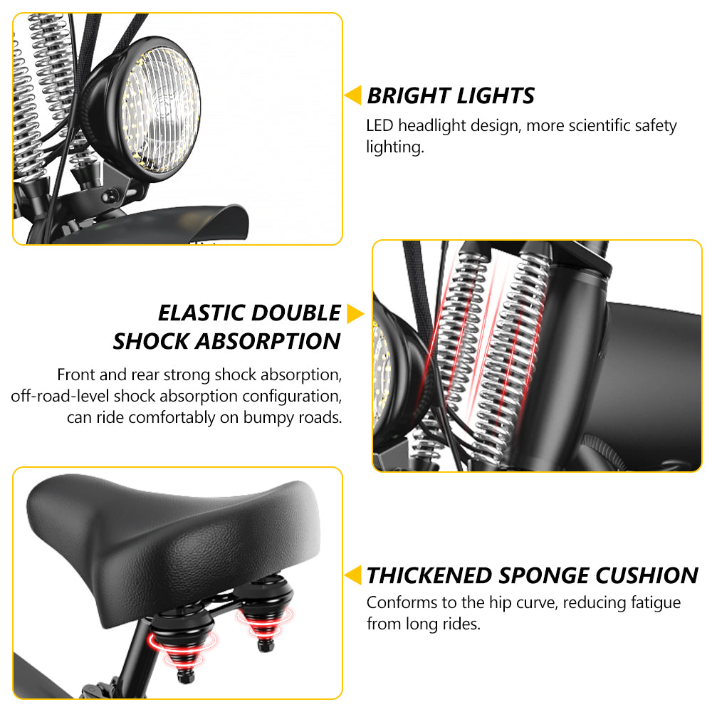 Hidoes B3 Fat Tire Electric Bike with front dual shock absorption