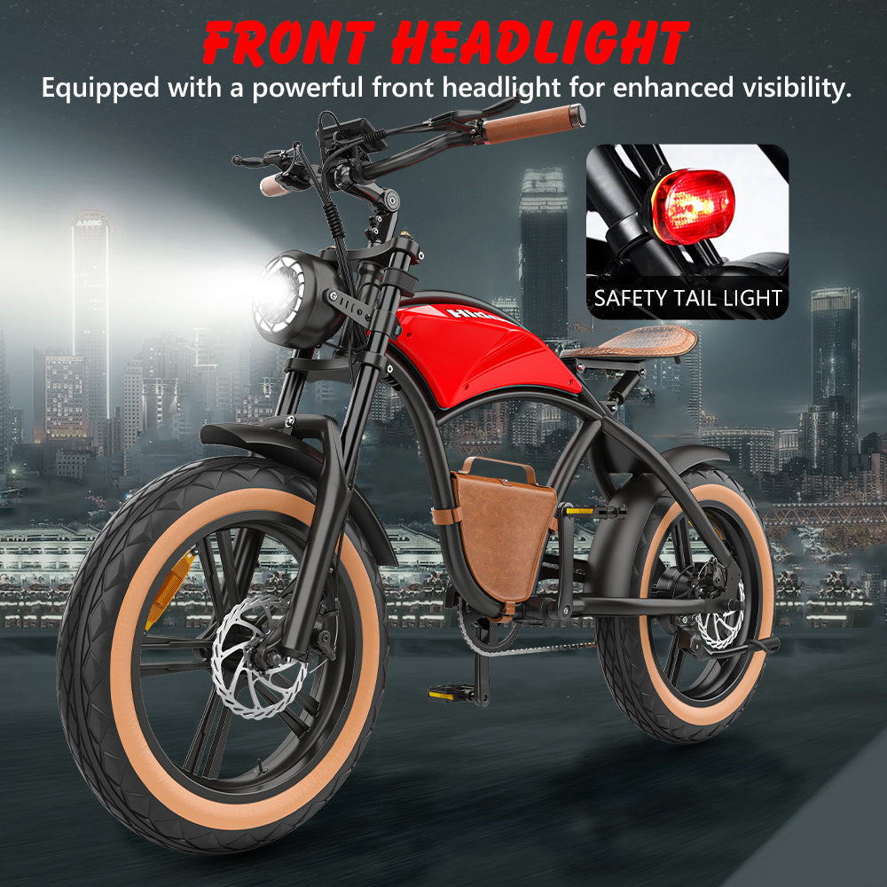 Hidoes B10 fat tire electric bike with powerful headlight