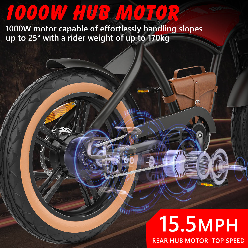 Hidoes B10 fat tire electric bike with 1000W peak motor