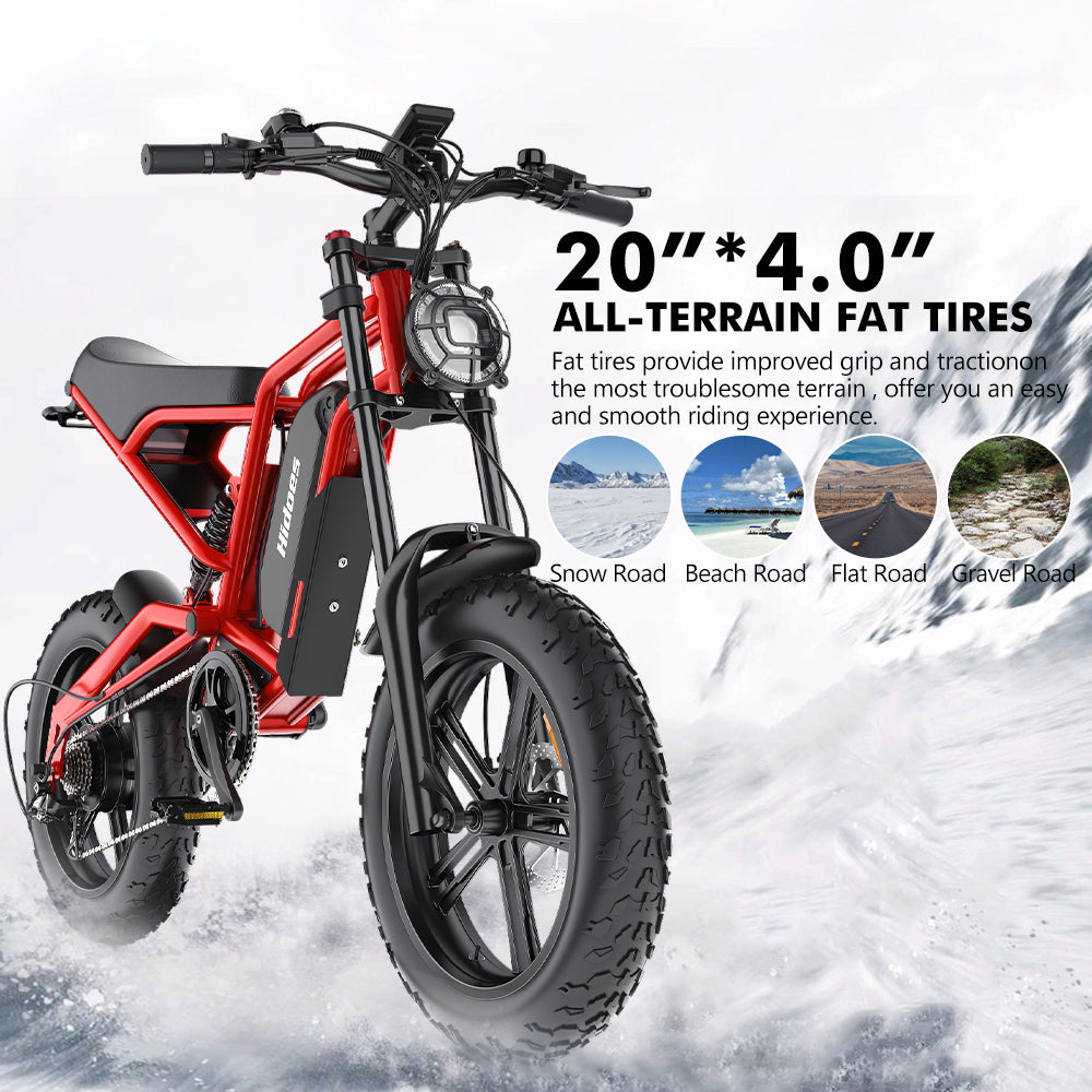 Hidoes B6 1200w electric bike for adults with 20"x4" fat tire