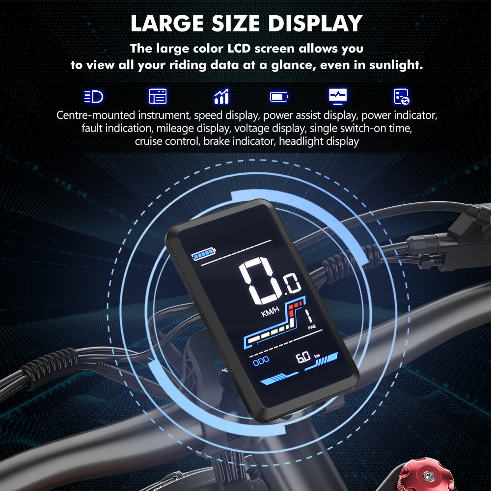 Hidoes B6 1200w Elektrofahrrad für Erwachsene mit großem, buntem LCD-Display