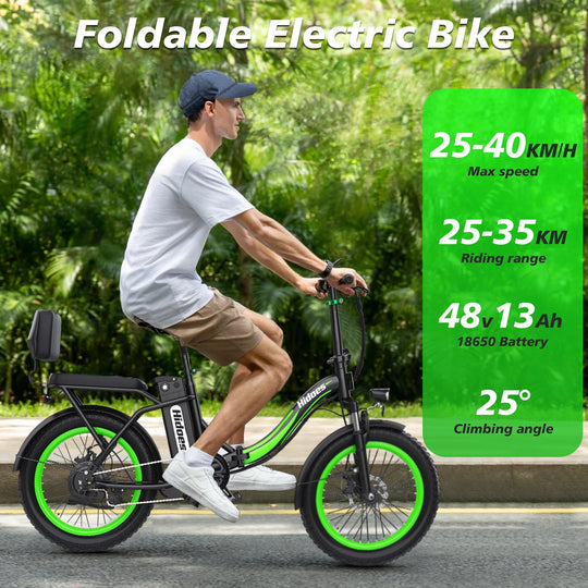 Hidoes C1 Folding Electric Bike, E-Bike with Removeable Battery, 750W Motor, 48v 13Ah Battery, Fast Speed 25 MPH, Long Range 22 Miles