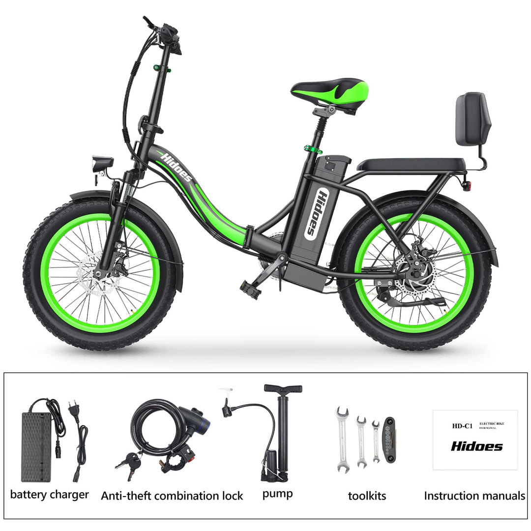 Hidoes C1 Folding Electric Bike, E-Bike with Removeable Battery, 750W Motor, 48v 13Ah Battery, Fast Speed 25 MPH, Long Range 22 Miles