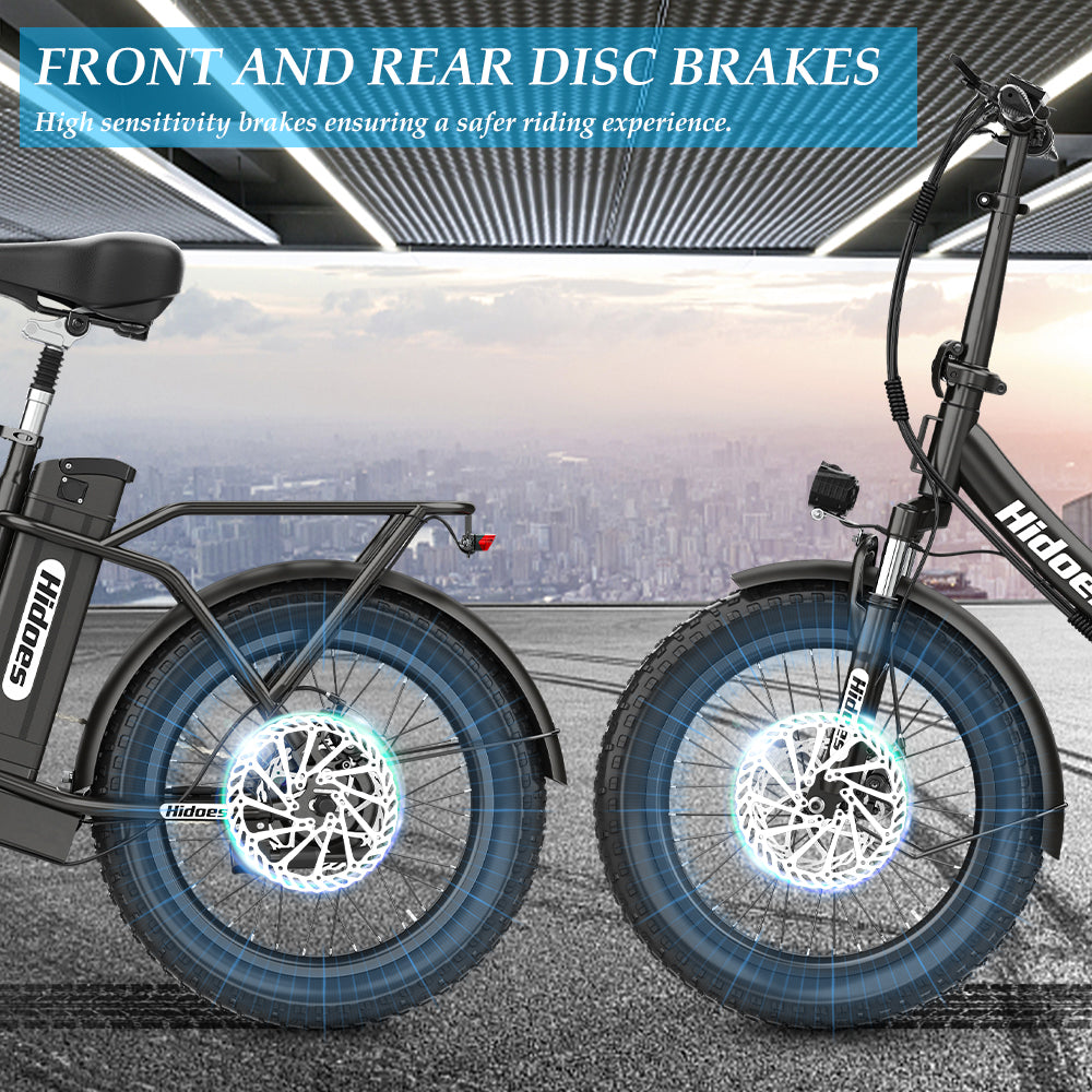 Hidoes C2 folding electric bike for commuter with dual disc brake