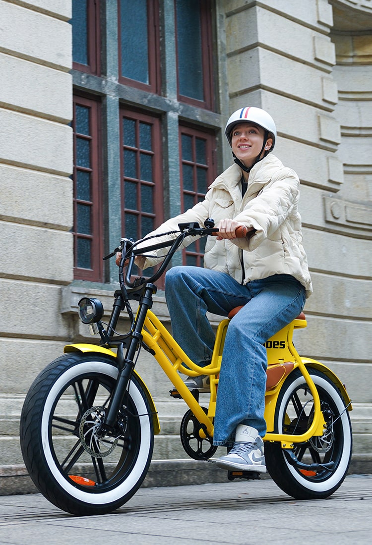 Hidoes C8 yellow electric bike, step-thru electric bike for woman