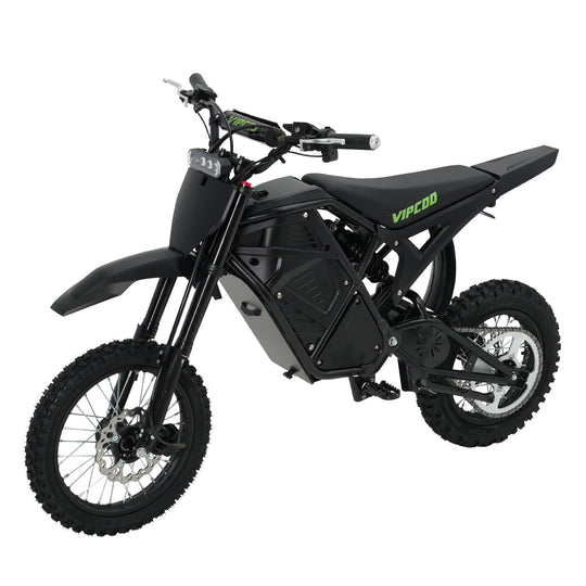 The VIPCOO H3 Electric Dirt Bike is designed for riders who want maximum power, advanced performance, and all-terrain capability in one machine. Featuring a high-torque 48V 3500W motor and a 48V 23Ah removable lithium battery, it delivers incredible acceleration (39 mph), long-range endurance (43 miles), and the confidence to conquer any trail.
