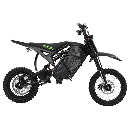 The VIPCOO H3 Electric Dirt Bike is designed for riders who want maximum power, advanced performance, and all-terrain capability in one machine. Featuring a high-torque 48V 3500W motor and a 48V 23Ah removable lithium battery, it delivers incredible acceleration (39 mph), long-range endurance (43 miles), and the confidence to conquer any trail.