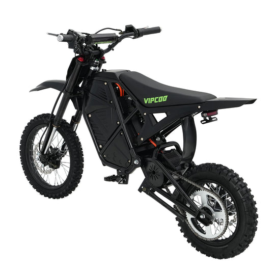 The VIPCOO H3 Electric Dirt Bike is designed for riders who want maximum power, advanced performance, and all-terrain capability in one machine. Featuring a high-torque 48V 3500W motor and a 48V 23Ah removable lithium battery, it delivers incredible acceleration (39 mph), long-range endurance (43 miles), and the confidence to conquer any trail.