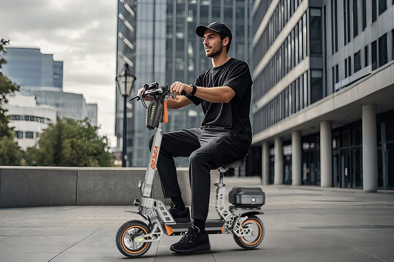 VIPCOO VS2 folding electric scooter with seat for commuting