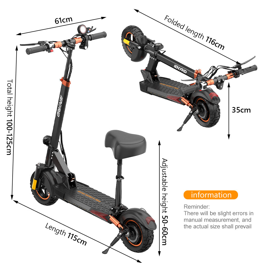 iENYRID® M4 Pro S+ Max Electric Scooter | 800W Off Road Electric Scooter | 48V 20Ah Battery | Long Range 40-75 km | Max Speed 45km/h