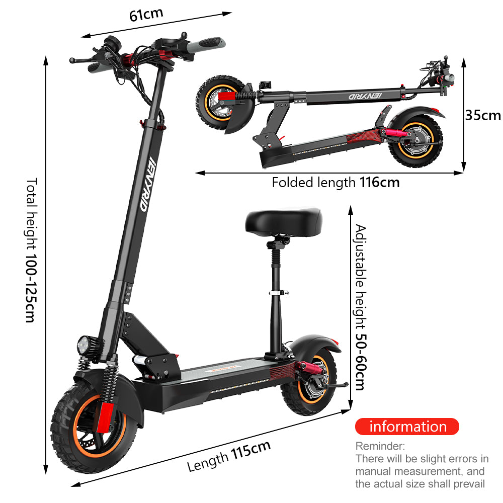 iENYRID M4 off road electric scooter size