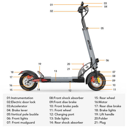 iENYRID A1 Folding Electric Scooter for Commuter, 800W Electric Scooter with 48V 12.5Ah Battery, Max Speed 45km/h, 20 Mi Distance, Max Load 265 Lbs