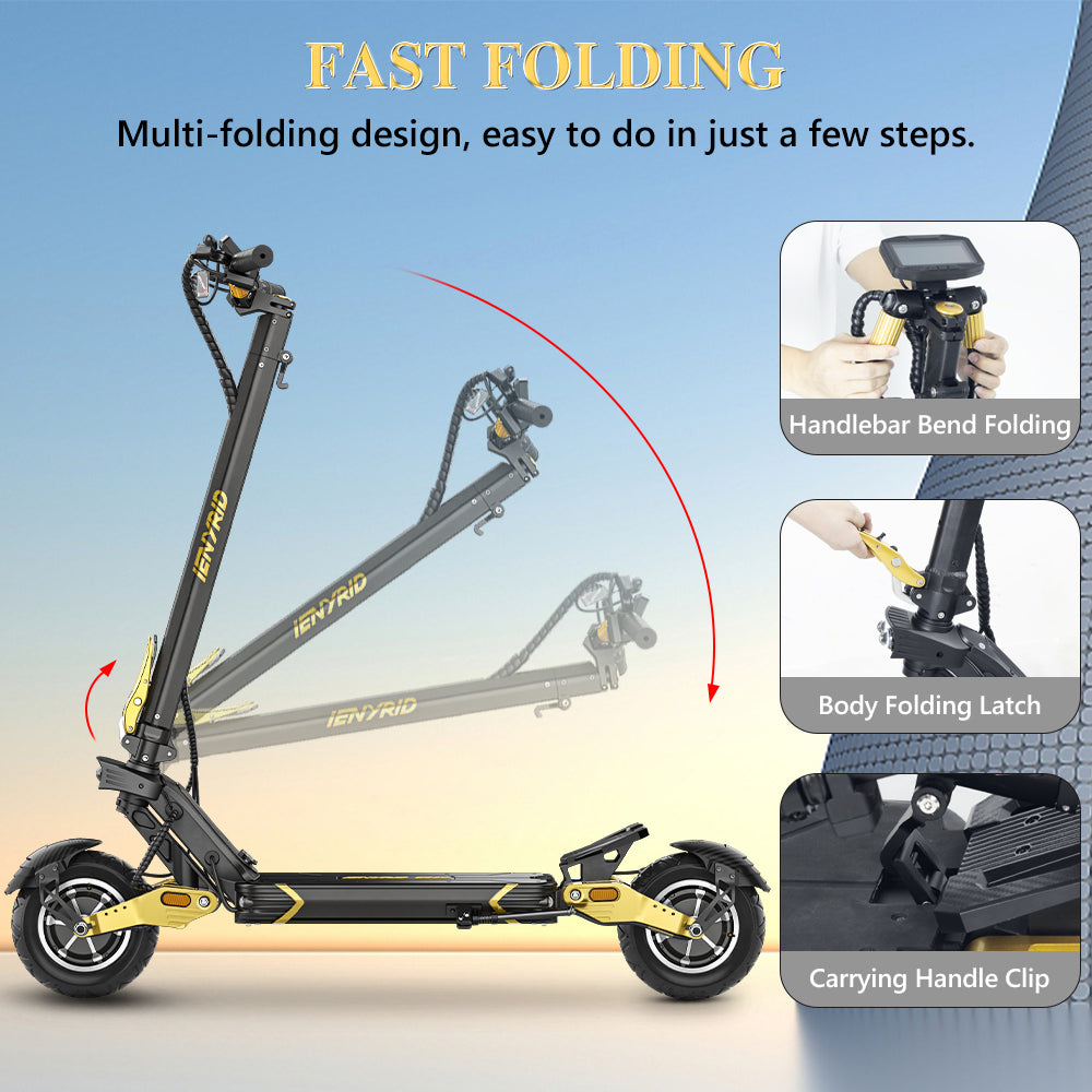 iENYRID ES30 2400W Dual motor electric scooter off road all terrain for adults with folding design