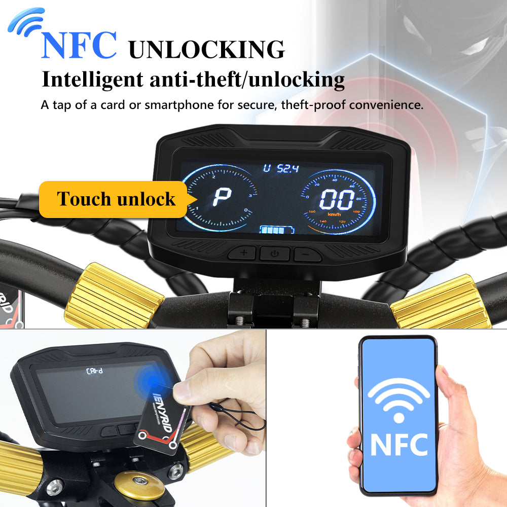 iENYRID ES30 2400W Dual motor electric scooter off road all terrain for adults with NFC card unlock, also can unlock with your phone NFC