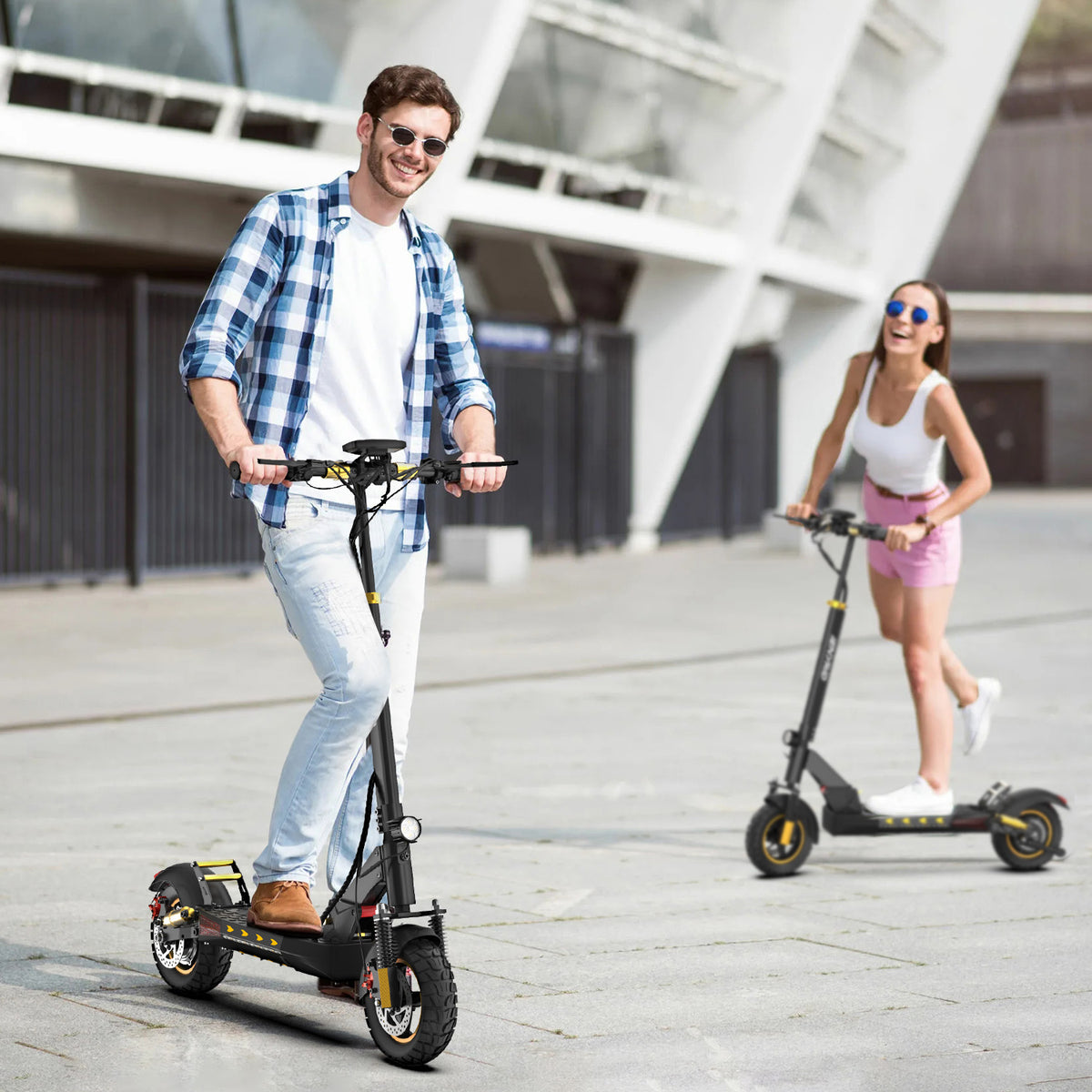 iENYRID M4 Pro S+ 2024 Gold Electric Scooter with Seat, 800W Off Road E-Scooter, 48V Battery, Long Range 18.6 Miles, Max Speed 28 Mph, Payload 330Lbs