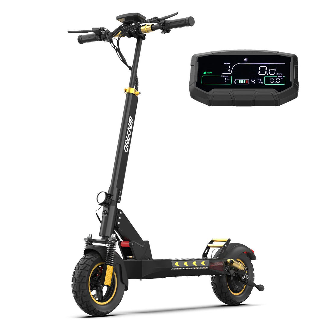 iENYRID M4 Pro S+ 2024 Gold Electric Scooter with Seat, 800W Off Road E-Scooter, 48V Battery, Long Range 18.6 Miles, Max Speed 28 Mph, Payload 330Lbs