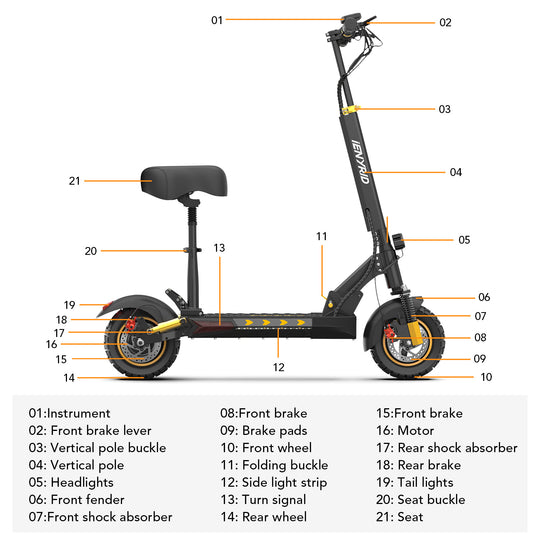 iENYRID M4 Pro S+ 2024 Gold Electric Scooter with Seat, 800W Off Road E-Scooter, 48V Battery, Long Range 18.6 Miles, Max Speed 28 Mph, Payload 330Lbs