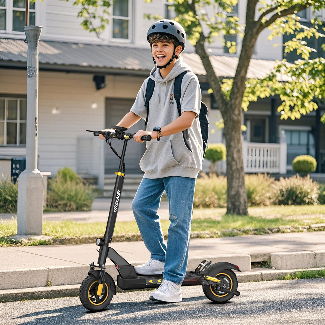 iENYRID M4 Pro S+ 2024 Gold Electric Scooter with Seat, 800W Off Road E-Scooter, 48V Battery, Long Range 18.6 Miles, Max Speed 28 Mph, Payload 330Lbs